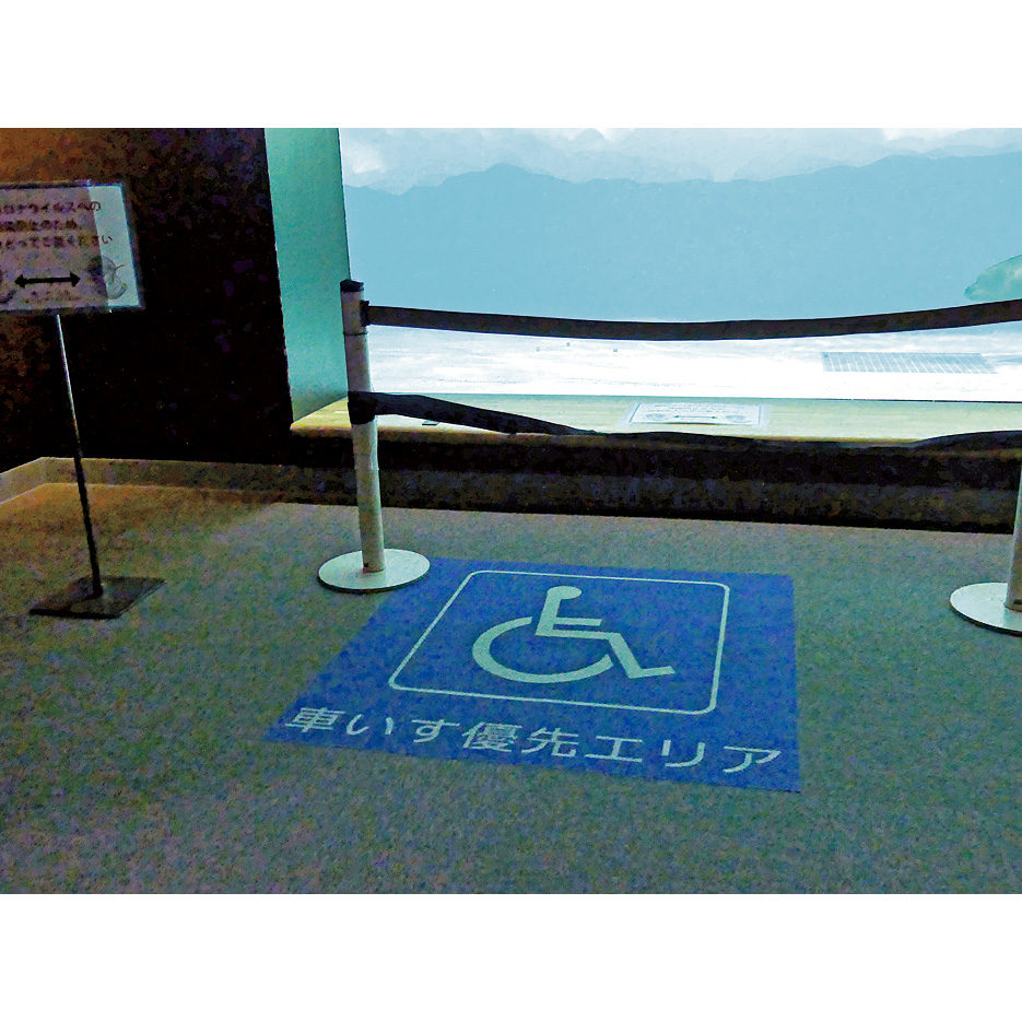 <h5>◇滋賀県立琵琶湖博物館の写真：</h5><br />
                《バリアフリー情報》水槽の前には、車いす優先エリアがあります。</h5><br />　<br /><br />
                <h5>☆　画面両端の矢印（←　→）ボタンで、次の写真に移動し、右上の×ボタンで、元のページにもどります。</h5>